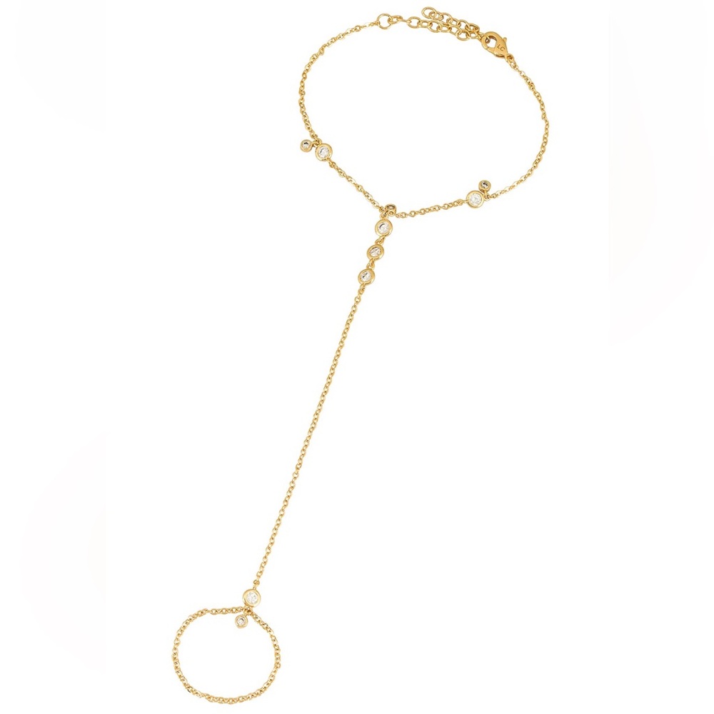 Lili Claspe Anais Hand Chain in Gold - Picture 2 of 3